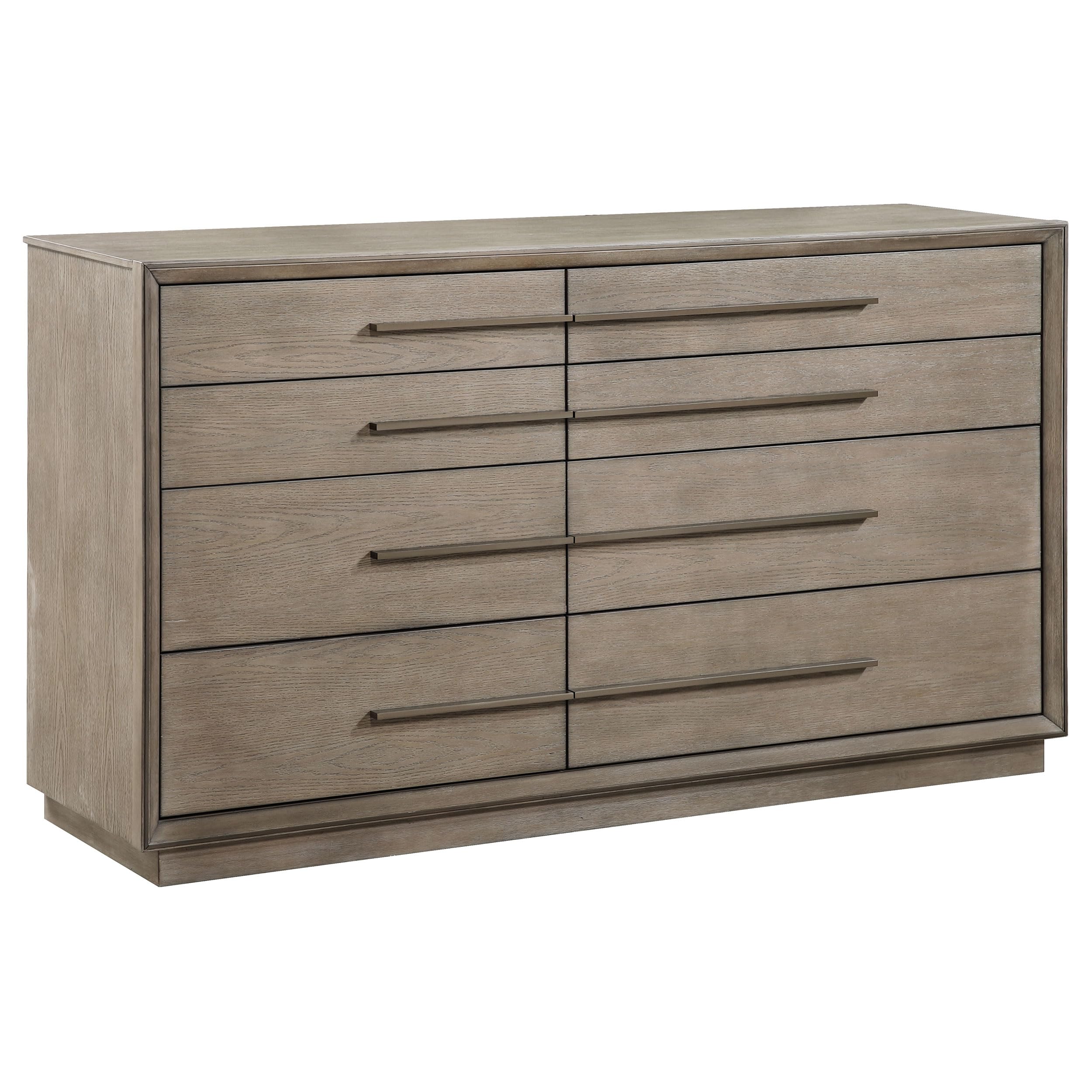 Coaster Home Furnishings Durango Contemporary 70-inch 8-Drawer Bedroom Dresser Clothing Storage Cabinet Wide Chest of Drawers Organizer Unit Washed Oak 223273
